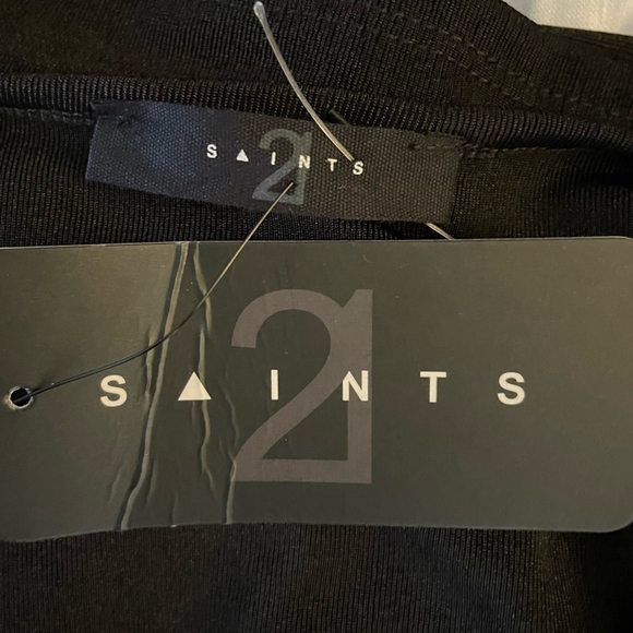 21 Saints Black Twist Front Cropped Tank Top Large - Picture 7 of 11